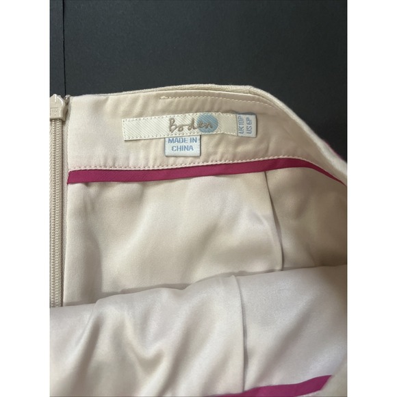Boden Pencil Skirt With Diamond Shape Design Size‎ 6 Pink Tan Cotton Casual - Picture 9 of 10